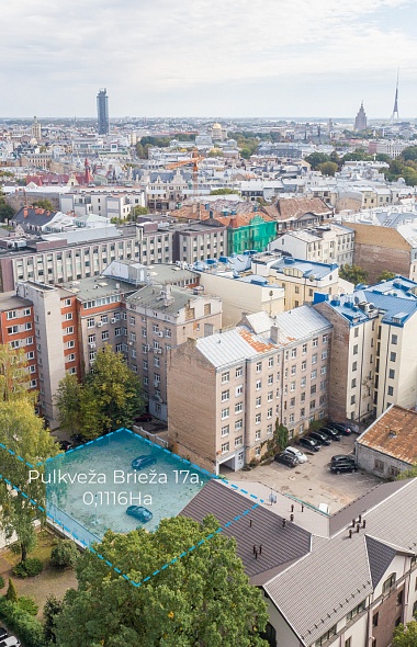 Участок земли для строительства жилого/офисного здания в Тихом центре Риги